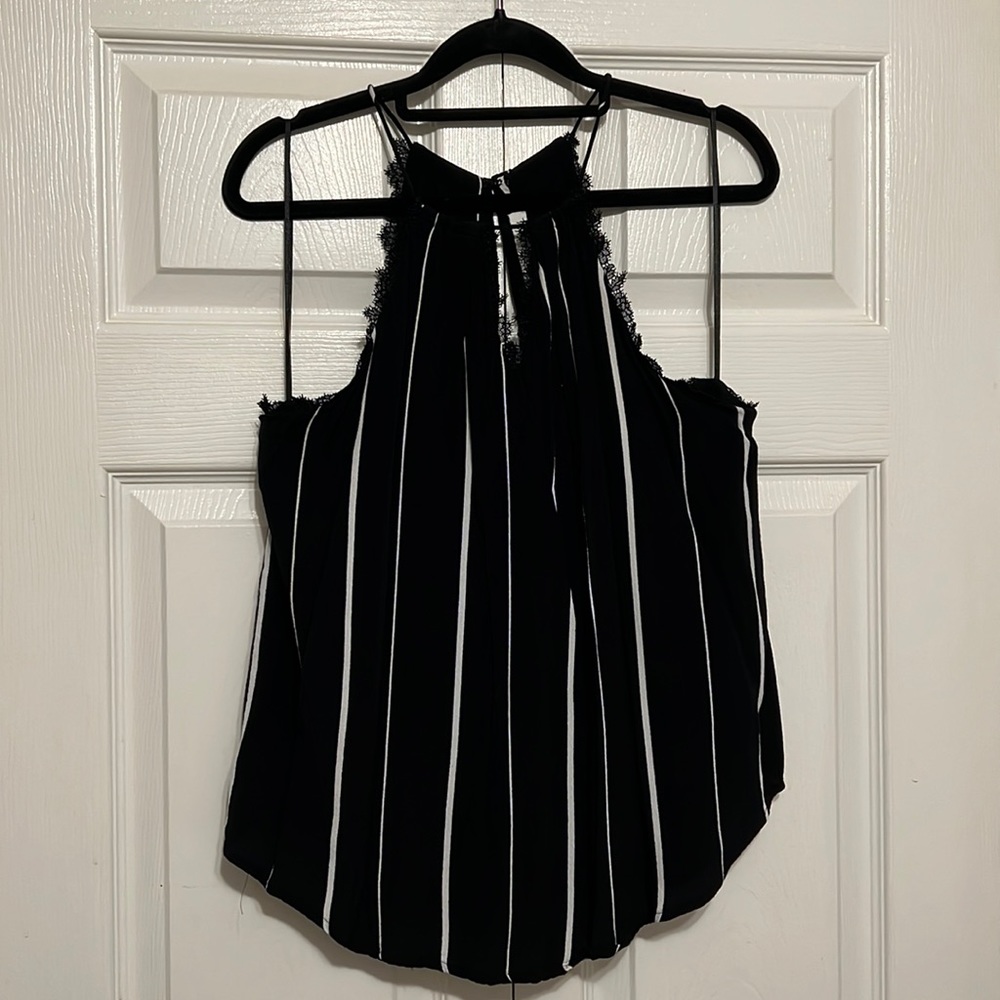 Black Keyhole Racerback Blouse